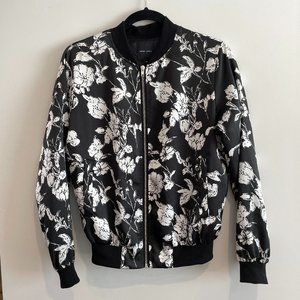 Bomber Jacket black and white floral